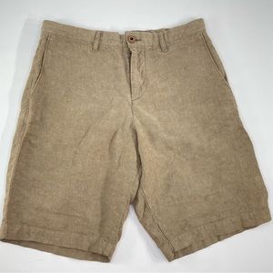 Gap Linen Blend Bermuda Flat Front Shorts